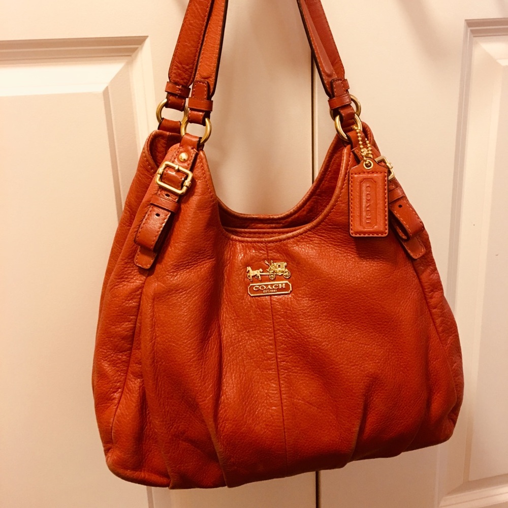 Coral Orange Coach Purse